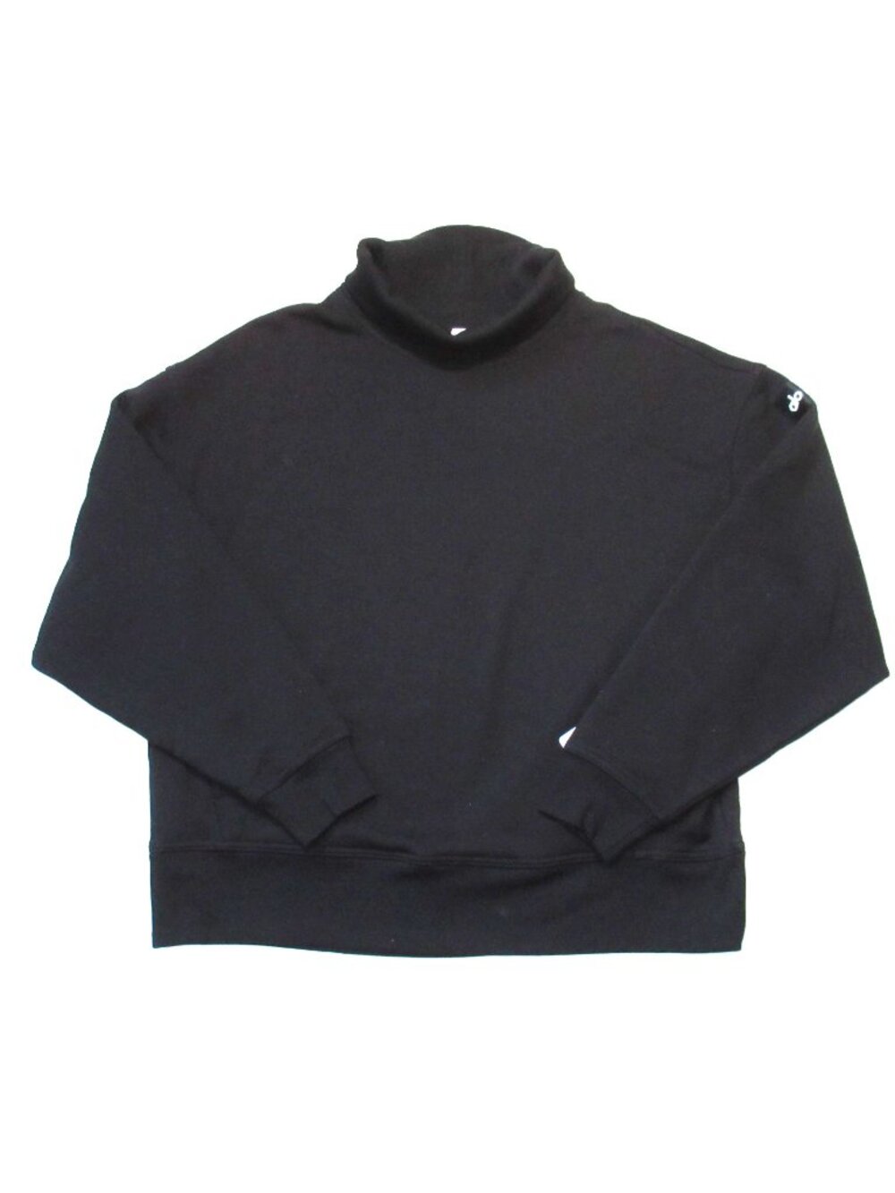 NWT Alo Hazy Mock Neck Pullover in Black Oversized Fleece Sweatshirt M
